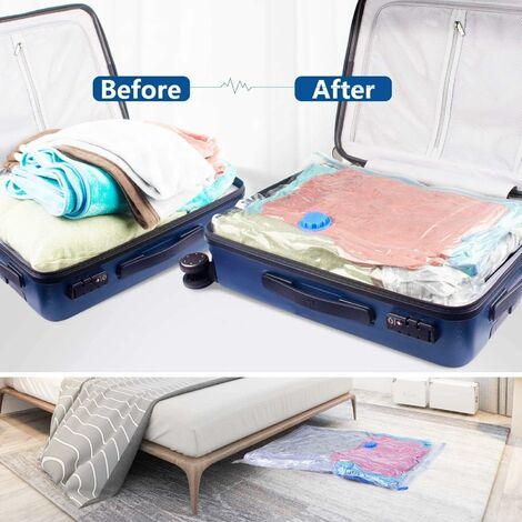 Paquete de 10 bolsas de viaje al vacío para ropa de equipaje, bolsas de  compresión herméticas para ahorrar espacio para edredones de ropa de cama  (4