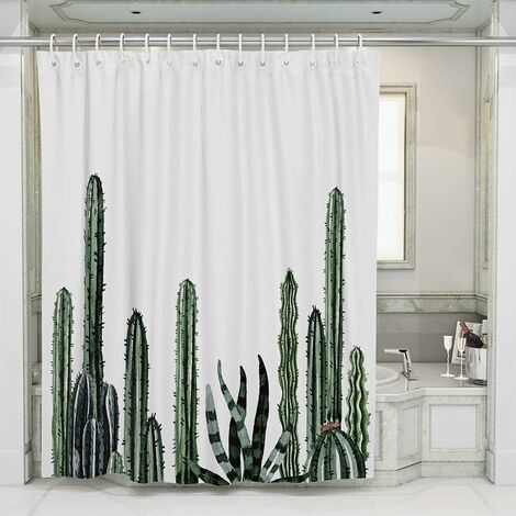 Cortina de Baño Impermeable Cactus
