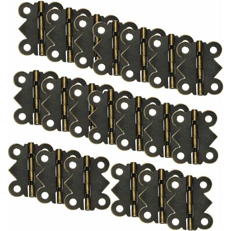 NORCKS 50 Piezas con 200 Pcs Tornillos Bisagras Pequeñas Antiguas, Mini  Bisagras de Bronce Antiguo Retro