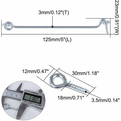 NORCKS 20 piezas Cabina Gancho, 2 Pulgadas Ojo Pestillo Privacidad Gancho  Puerta con Tornillos Bloqueo Acabado Enchapado para Contraventanas Ventana  Puerta Cobertizo Deslizante