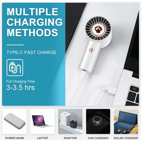 Ventilador de mesa USB silencioso portátil, dispositivo de refrigeración  recargable, Mini ventilador de escritorio, rotación de 720 grados, 3
