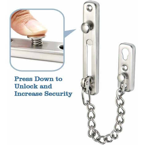 Cerradura de cadena de puerta de acero inoxidable para seguridad de puerta  y hogar, cerradura de puerta de cadena con cerradura deslizante, cerraduras