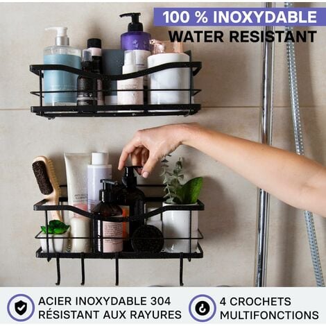 NORCKS 2x Estanteria Ducha para Baño - Estantería con Adhesivo sin