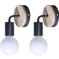 2PCS Apliques De Pared Metal Hierro Lámpara De Pared Led Moderna Para Cabecera Dormitorio Sala Pasillo Entrada De Restaurante (Negro)