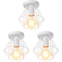 3PCS-Ø16CM Plafones Vintage Moderna Plafones De Hierro De Metal, Plafones Interior Blanca Retro Para Sala De Estar Dormitorio Pasillo Restaurante