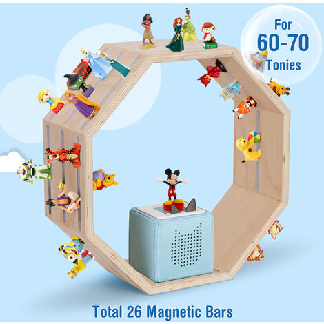Tonie-Regal fr Toniebox Hrfiguren, Magnetische Aufbewahrung fr 60-70  Tonie, Wandregal und Schreibtischregal, Kinderregal fr Mdchen & Jungen,  Achteck