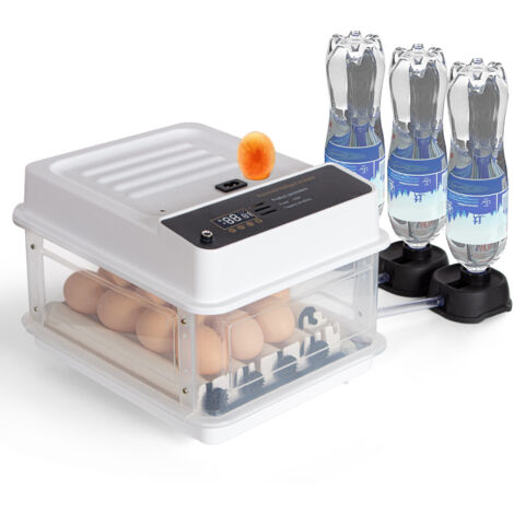 Brutautomat Vollautomatisch für 15 Eier, Automatisches Eierwenden, Temperaturkontrolle, Automatischer Wasserzugabe, Brutmaschine für geflügeleier mit LED Beleuchtung und Doppelte Kraft