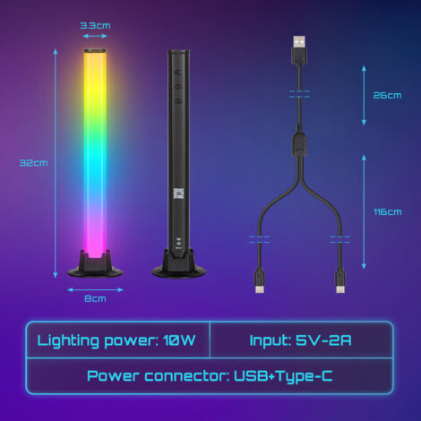 RGBICWW LED Lightbar 35 Cm – Retroilluminazione TV Con Sincronizzazione Musica, Controllo App E Telecomando