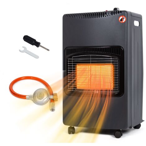Todeco 4200 Watt Keramik Gasheizer gasheizung gasofen heizstrahler gas,schwarz,3 Heizstufen,inkl. Druckregler,Gasschlauch,für Balkone und gut belüftete Innen- und Außenbereiche
