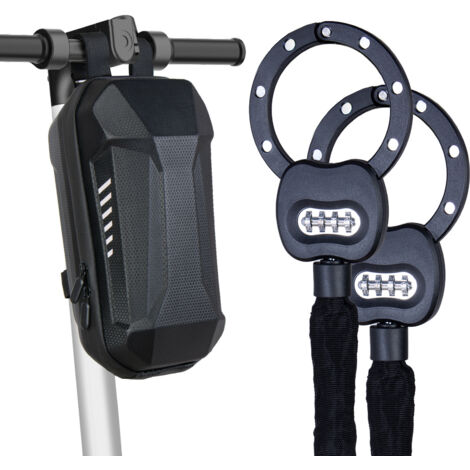 E Scooter Schloss mit Zahlencode, 8mm Dicke Kettenschloss, Handschellenschloss Fahrradschloss Hohe Sicherheit Schloss mit  Aufhängetasche