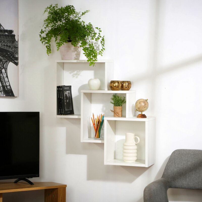 Estantería de pared para libros - l127,5 cm blanco Büchen