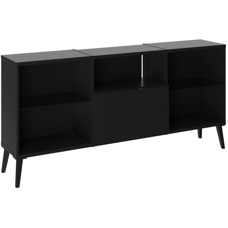 Fmd Möbel Dark 4 tvhifi lowboard madera negro rechteckig mueble de 1 5