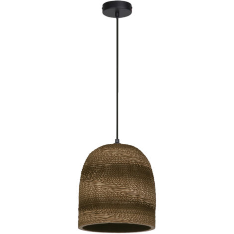 LEDVANCE Pendelleuchte 'Decor Cardboard Ball Bell' Aus Wellpappe (Ø26 Cm) – Nachhaltig, E27, Braun