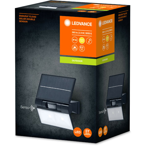 LEDVANCE ENDURA SOLAR DOUBLE Sensor - Solar Flutlicht, LED Strahler Mit