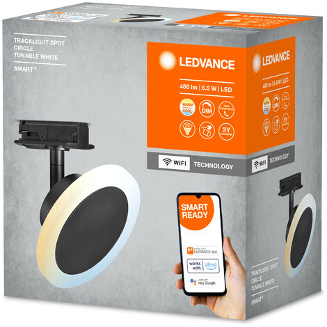 LEDVANCE SMART WIFI LED-vloerlamp, klein, zwart, 2x 2,5W, 2x 480lm, instelbaar wit en gekleurd licht, dimbaar, doe-het-zelf- en muziekritmefunctie, lange levensduur, app-bestuurbaar, 2700-6500K