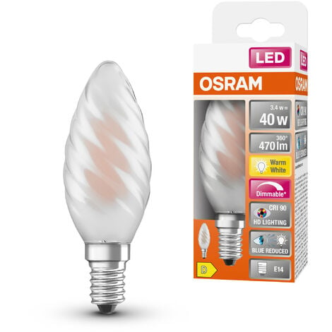 OSRAM Superstar dimmbare LED-Lampe mit besonders hoher Farbwiedergabe  (CRI90) für E14-Sockel, mattes Glas ,Warmweiß (