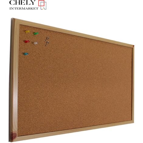 Chely Intermarket 35B2C Tablero de corcho pared 40x30 cm con marco de  madera (suro pared). Pizarra