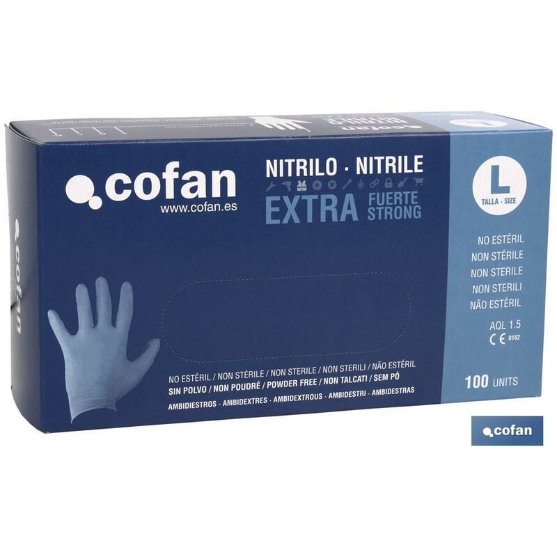 Caja 100 Uds. guantes nitrilo extra fuerte s neoferr cofan 11000214s pack