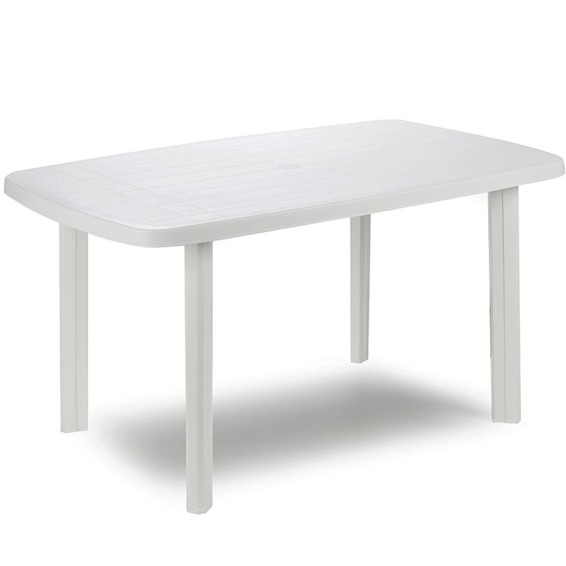 7MESA OVALADA PARA EXTERIOR. COLOR: BLANCO 72x137x85cm IPAE PROGARDEN