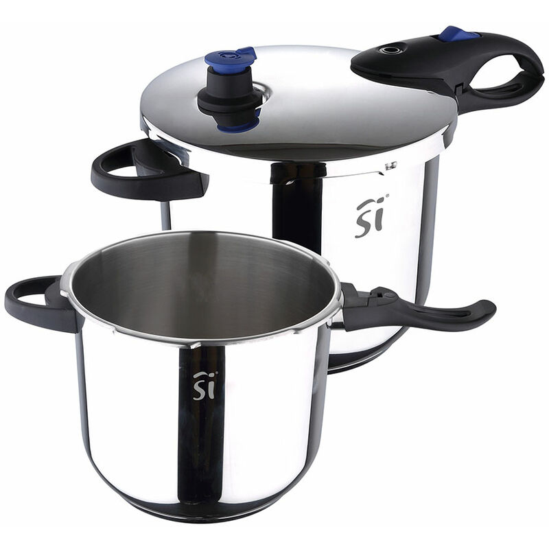 SET 3 PIEZAS. Ø22cm 4+5,5L OLLA A PRESION ACERO INOX DUERO SG1530 SAN IGNACIO