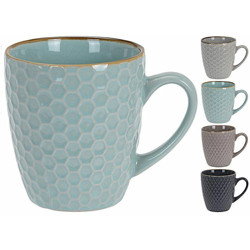 Tazas Mug Texturas 200ml 4p lote 4 set café colores