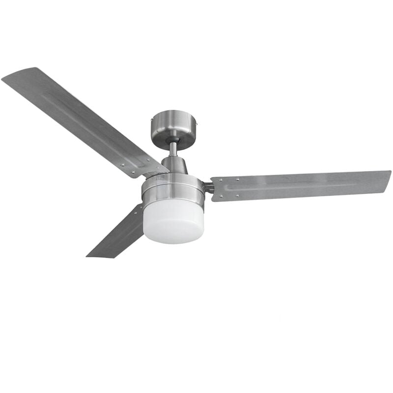 VENTILADOR DE TECHO MODELO BERING CROMADO POTENCIA: 60W ASPAS: Ø122cm CON CONTROLADOR DE PARED EDM