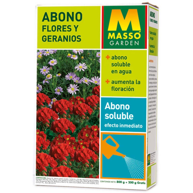 Masso 234046 Abono soluble flores y geranios 1000 1kg.