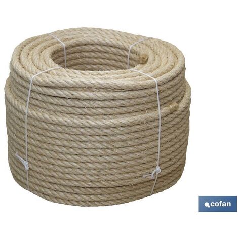 Rope & Cord Cuerda de sisal de fibra natural - 50 pies | 1/4 de diámetro