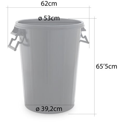 CUBO DE BASURA 100 LITROS COLOR NEGRO SIN TAPA SP BERNER