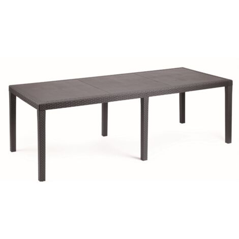 MESA EXTENSIBLE PARA EXTERIOR DE POLIPROPILENO. COLOR: ANTRACITA 72x150/220x90cm IPAE PROGARDEN