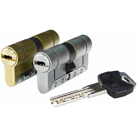CILINDRO IRIDIUM M IRM3030L LATÓN 60mm (30+30mm) LEVA LARGA 15mm. CON 5 LLAVES DE SEGURIDAD. IFAM