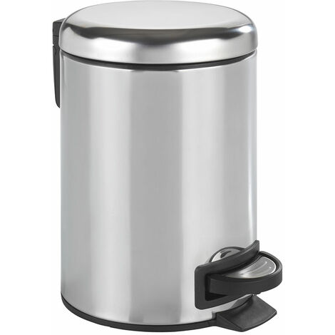 Brabantia Cubo de Basura con Pedal para el baño, 3L, Color Acero Brillante