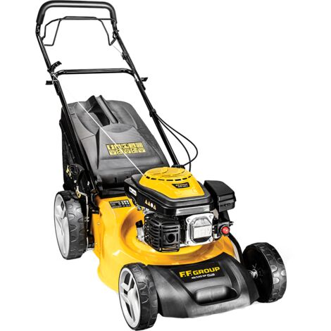 Tondeuse thermique automotrice 46 cm – Moteur 4 temps EURO 5 – Hauteur de coupe 25-70 mm – Sac de ramassage – Roues larges pour terrains irréguliers