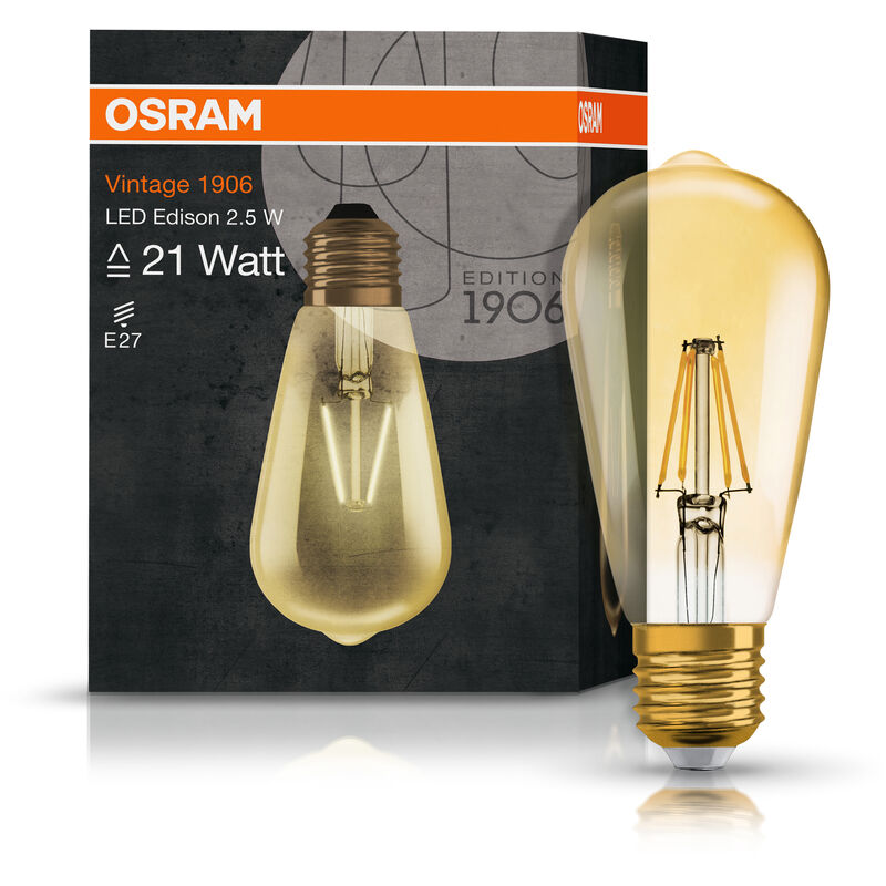 Osram Lampadina LED 1906 globo filamento E27 Oro Bianco caldo 22 W / 200 lm