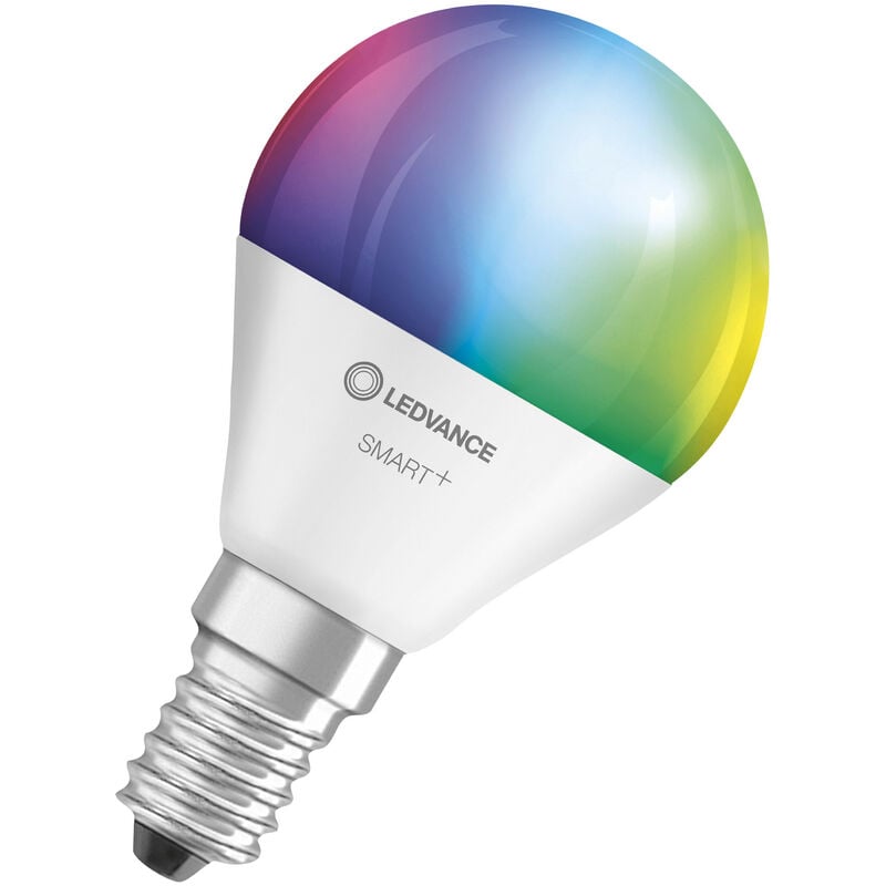 LEDVANCE Lampada LED - E14 - RGBW - 2700…6500 K - 5 W - Sostituisce lampade  ad incandescenza 40W - opaca - SMART+ WiFi Mini Bulb Multicolour