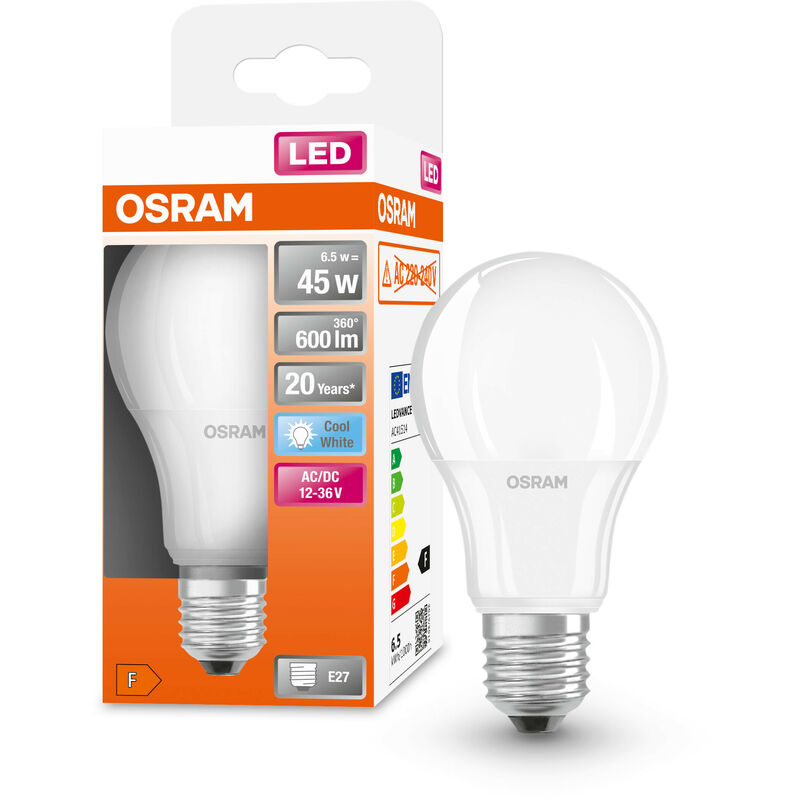 OSRAM Lampada LED Base Classic A 100 forma a goccia luce fredda attacco E27  plastica Confezione da 3 pezzi