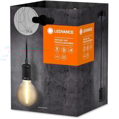 Lampada a sospensione LEDVANCE Vintage 1906® BOBBIN E27, nera