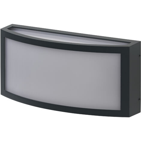 Lampada Da Parete Moderna Da Esterno Alluminio Nero Luce 8W Ip54