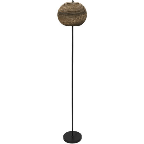 LEDVANCE hanglamp Decor Cardboard Ball Bell bruin van golfkarton, E27, 260 mm diameter, lampenkap van gerecycled materiaal, duurzaam dankzij