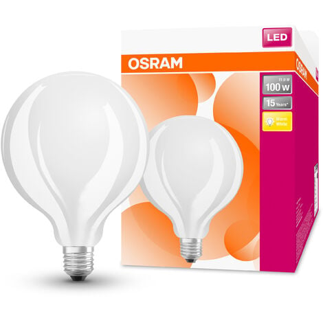 OSRAM Lampada LED - E27 - bianco caldo - 2700 K - 11 W - 100W equivalenti -  LED Retrofit CLASSIC GLOBE125