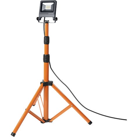 LEDVANCE Lampada da lavoro LED, Lampada da esterno, WORKLIGHTS - TRIPOD /  20 W, 220…240 V, Ampiezza fascio luminoso: 120°, Bianco freddo, 4000 K,  Materiale: Aluminum/Steel, IP65