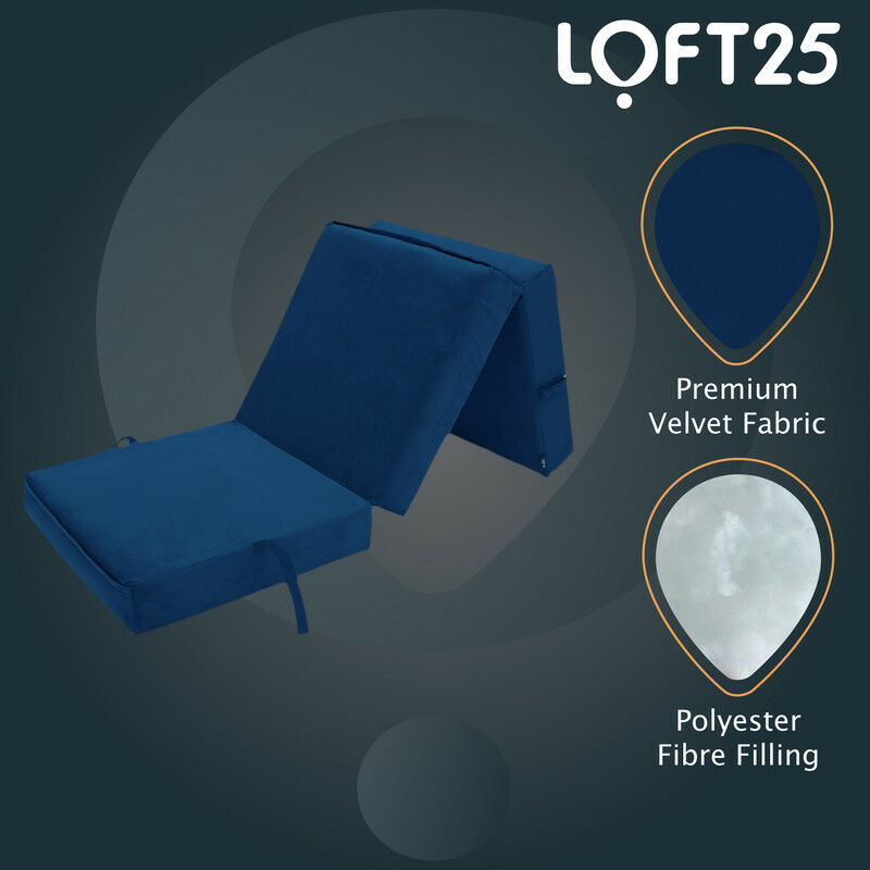 Fold Out CUBE Futon Single Guest Z Chair Bed Folding Mattress Sofa