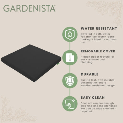 Gardenista - Outdoor 16 Pieces Cushion for Rattan Furniture, Lightweight Seat Cushions for Patio Rattan Chairs, Water Resistant Chair Cushions for Garden - Black (Cushions Only)