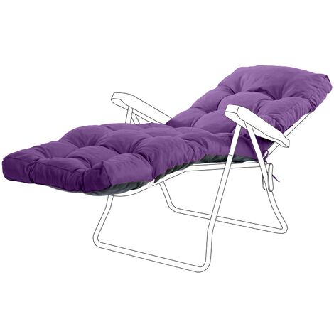 Gardenista Garden Replacement Recliner Sun Lounger Chair Cushion Seat Pad Water Resistant, Purple