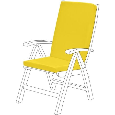 Gardenista Highback Garden Dining Chair Cushion Pad Outdoor Furniture High Back Recliner, Yellow