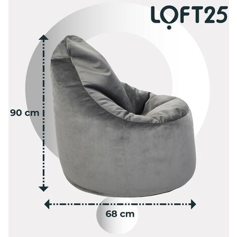 Loft 25 Velvet Bean Bag Chairs Indoor Gaming Beanbags High