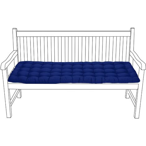 Gardenista - Outdoor Tufted Bench Seat Pads for Rattan Furniture, 2-Seater Water Resistant Seat Cushions for Garden Patio, Comfortable Soft Padded Decorative Bench Cushions - Navy