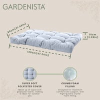 Gardenista Pallet Sofa Cushions Water Resistant Fabric Euro Pallet Size Outdoor Garden Seat, small back Cushion only, Grey
