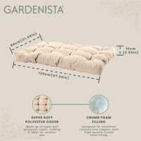 Gardenista Pallet Sofa Cushions Water Resistant Fabric Euro Pallet Size Outdoor Garden Seat, Stone