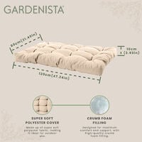 Gardenista Pallet Sofa Cushions Water Resistant Fabric Euro Pallet Size Outdoor Garden Seat, Stone